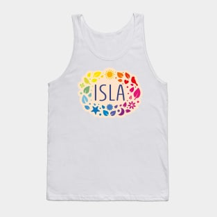 Isla name with colorful leaves Tank Top